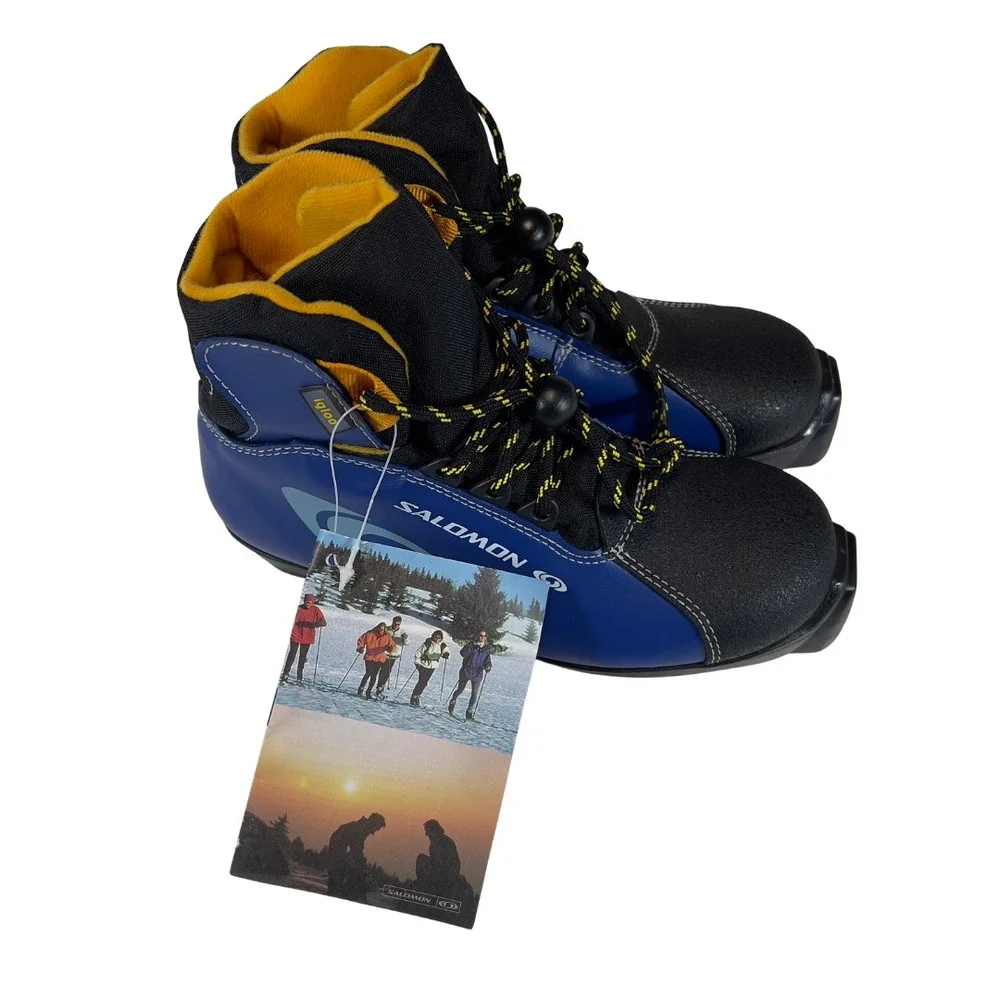 Salomon Igloo SNS Cross Country Ski Boots Blue Size 3‎ EU 35 NNN Style New